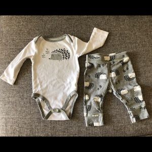 Cloud Island Hedgehog Onesie and Leggings Set